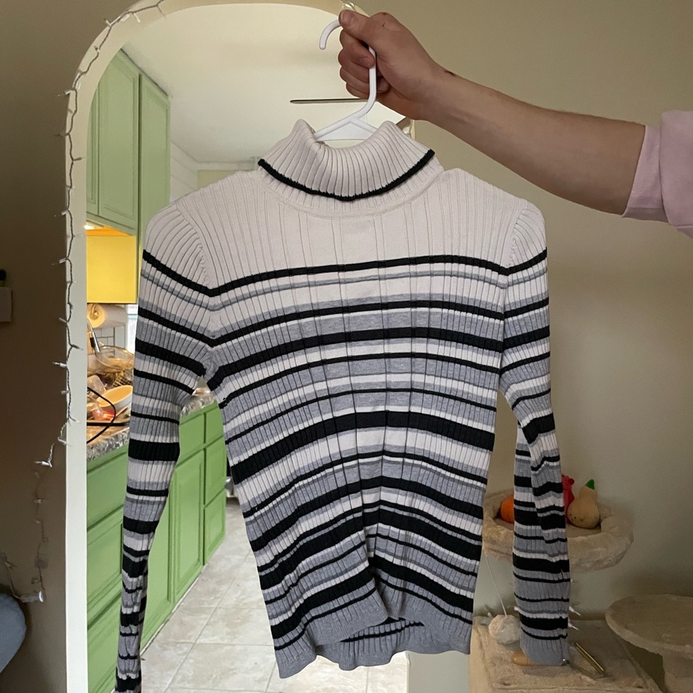 Striped turtle neck